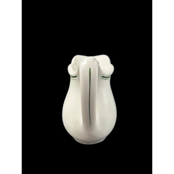 Sterling Vitrified China Pitcher Creamer Restaurant Ware 4.5" Vintage Ohio Green - Picture 2 of 8